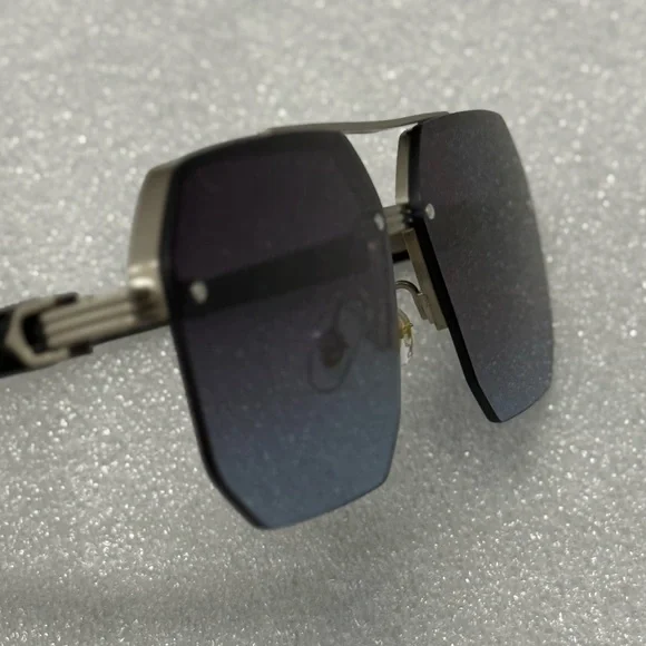 NWOT Modern Black/Blue and Silver Sunglasses - Picture 5 of 7